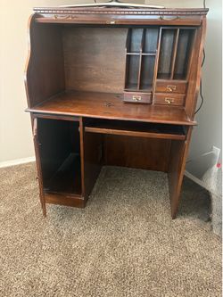 Vintage Roll Top Accordian Desk