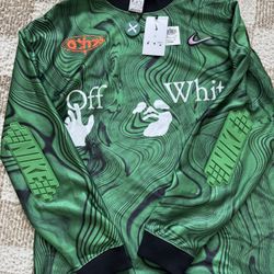 Nike Off White Green Jersey - Size L