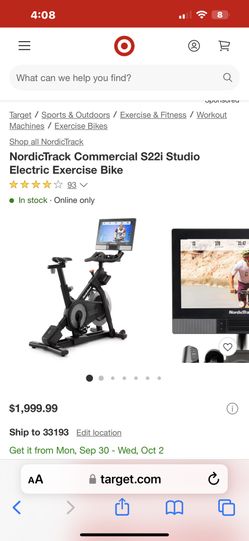 NordicTrack Commercial S22i Studio Electric Exercise Bike Bicicleta 🚴♀️ Estatica.