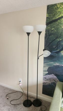 Black Torchiere Floor Lamps Set of 2