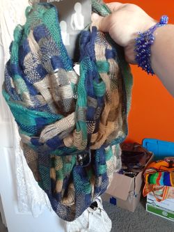 Blue and green scarf