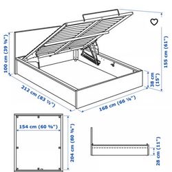 IKEA QUEEN SIZE BED FRAME WITH STORAGE