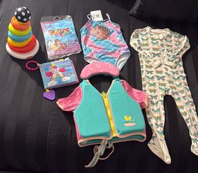 Baby Girl Swim Pajama & Toys