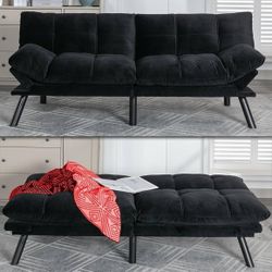 Black Velvet Futon / Bed