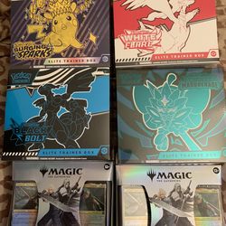 Sealed Pokémon ETBs with bonus MTG Lot.