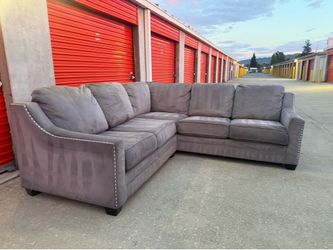 🛋️🚚🇲🇽FREE DELIV!~STUDDED MODERN Gray L-Shaped Sectional Sofa • FREE Local Delivery 🚚