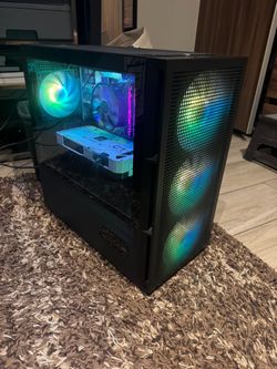 Custom Gaming PC with monitor and keyboard