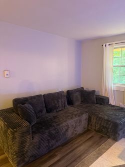 Corduroy Cloud Sectional Sofa with L-Shape Chaise