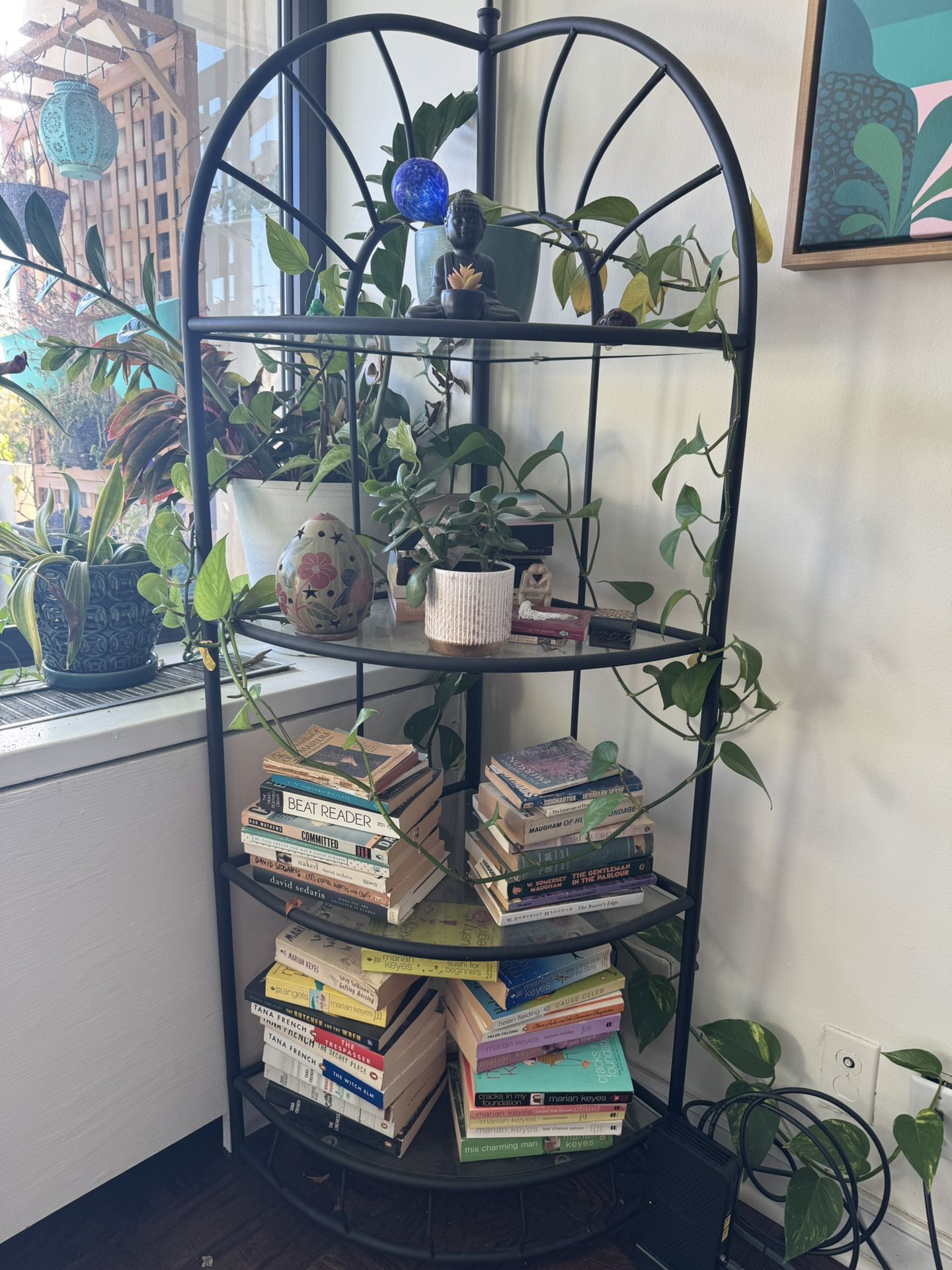 Black Metal Corner Bookshelf