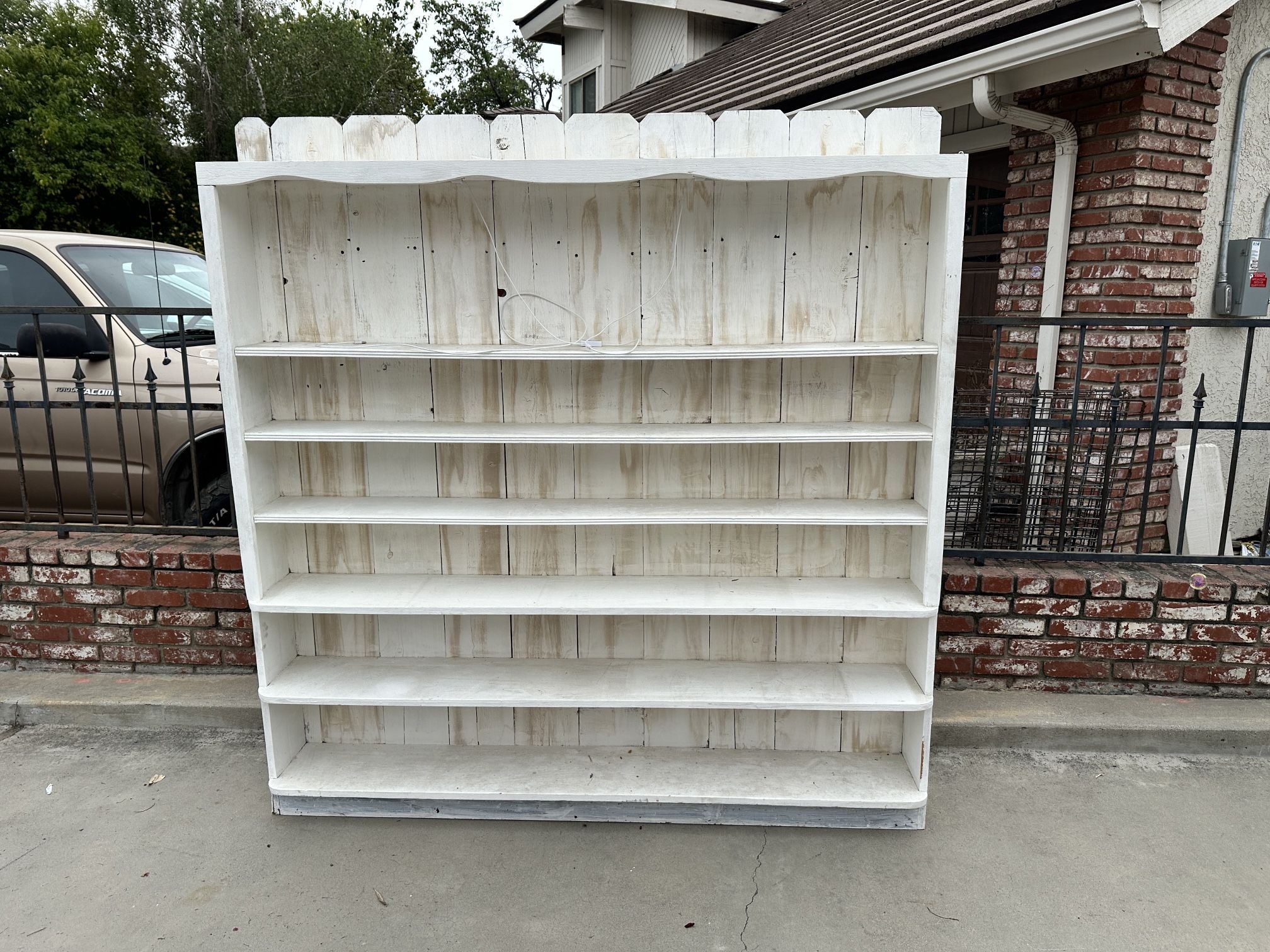HUGE Antique Rustic Storage Shelf Bookcase Shelves 