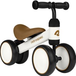 Retrospec Cricket Baby Walker Balance Bike with 4 Wheels for Ages 12-24 Months - Baby Toys & Toddler Toys for 1 Year Olds - Ride On Bicycle - Boys & G