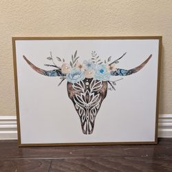 NEW Muddy Girl "Boho Longhorn" Wall Art - 25x19