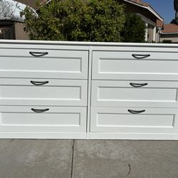 White Modern 6 Drawer Dresser Chest of Drawers Furniture Great Condition