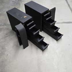 TWO, Locking 5 Drawer Sideboard Storage Truck Boxes