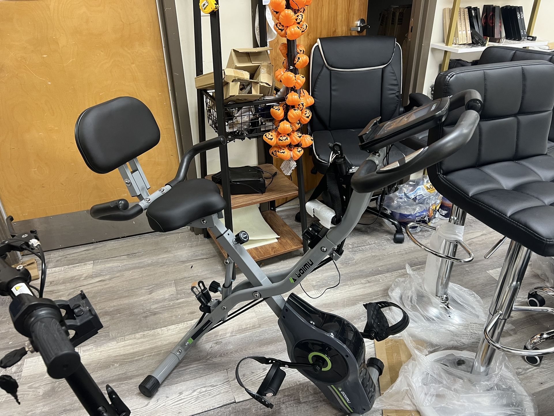 Exercise Bike, 5 in 1 Foldable Stationary Bike for Seniors, 16-Level Adjustable Magentic Resistance, Indoor Recumbent Bike with 330LB Capacity, Comfor