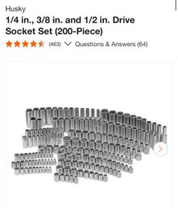 Husky1/4 in., 3/8 in. and 1/2 in. Drive Socket Set (200-Piece)