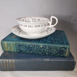 1930s - 1940s Aynsley tea cup and saucer "The Nelros Cup of Fortune”