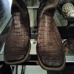 Genuine Leather Alligator Boots