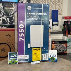6562080 Ge 300sq Ft 7500 BTU Smart Portable Air Conditioner 