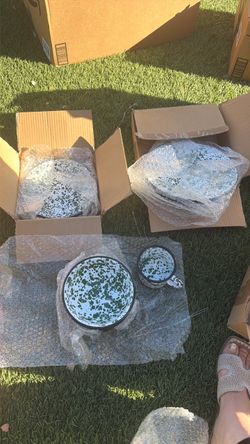 Enamel Splatterware Dinnerware Set