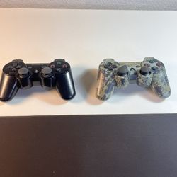 Pair of OEM Sony PlayStation 3 PS3 DualShock 3 SIXAXIS Wireless Controllers