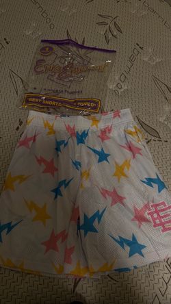 Eric Emanuel Mesh Shorts White Star Print