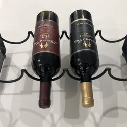 Black Metal Wine Rack (17.75”W)