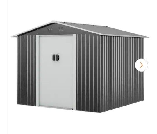 8.4 ft. W x 8.4 ft. D Outdoor Storage Metal Shed Garden Tool Steel Shed with Sliding Doors and Vents(70.56 sq. ft.)