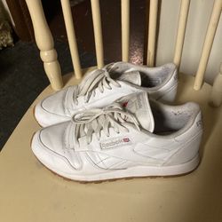 White Womans Reebok CL Shoes 