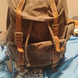 Brass Tacks Leather Backpack 