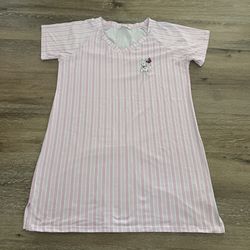 Laura Ashley Super Soft Sleep Shirt Nightgown Westie Dog Pink White Womens Sz M