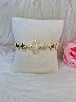 Beautiful Cross bracelet 14K Gold Laminated Hypoallergenic Waterproof Non Tarnish