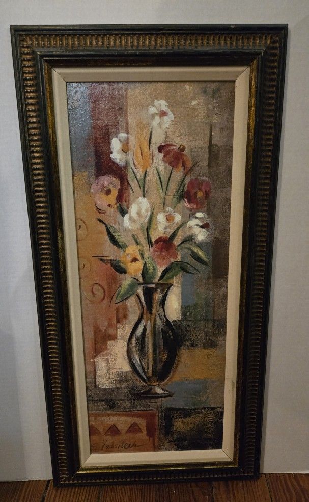 Framed Florals In Vase Painting