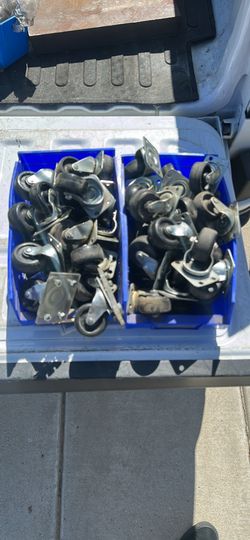 Trade!! Tool box glass 5 gallon jugs metal caster wheels