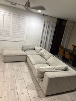 Grey Modular Sectional Couch with Chaise