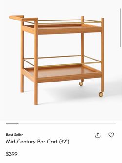 West Elm Mid-Century Bar Cart (32”)
