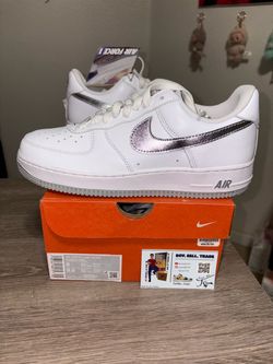 Size 8 mens - Nike Air Force 1 Low Color of the Month White Metallic Silver