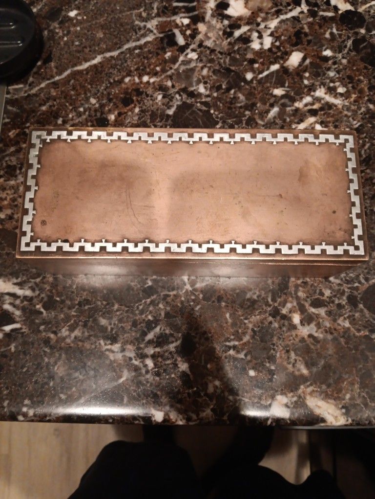 Sterling On Bronze Cigar Box