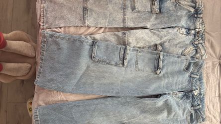 Girls Size 10 Cargo Wide Leg Jeans 