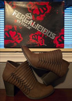 Fergalicious by Fergie Brown Heeled Ankle Booties
