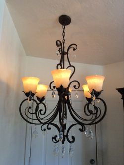 6 Light CHANDELIER 43x32” - $80 firm