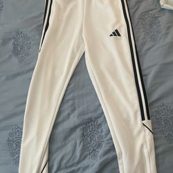 White Aeroready Adidas Pants