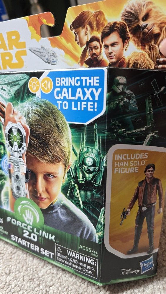 Star Wars Force Link 2.0 Starter Kit Han Solo Figure Wearable Tech Hasbro New Kids Toy Collectible