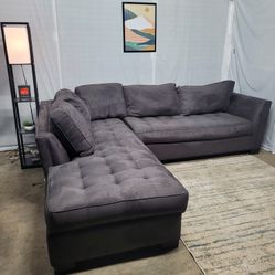 Cindy Crawford Grey Sectional Couch 