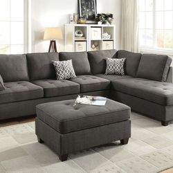 Sectional Sofa Set With Ottoman 