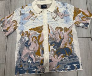 One In A Million Knit Button-Up Shirt Size M