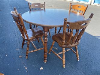 Rustic country, expandable dining table & 6 chairs