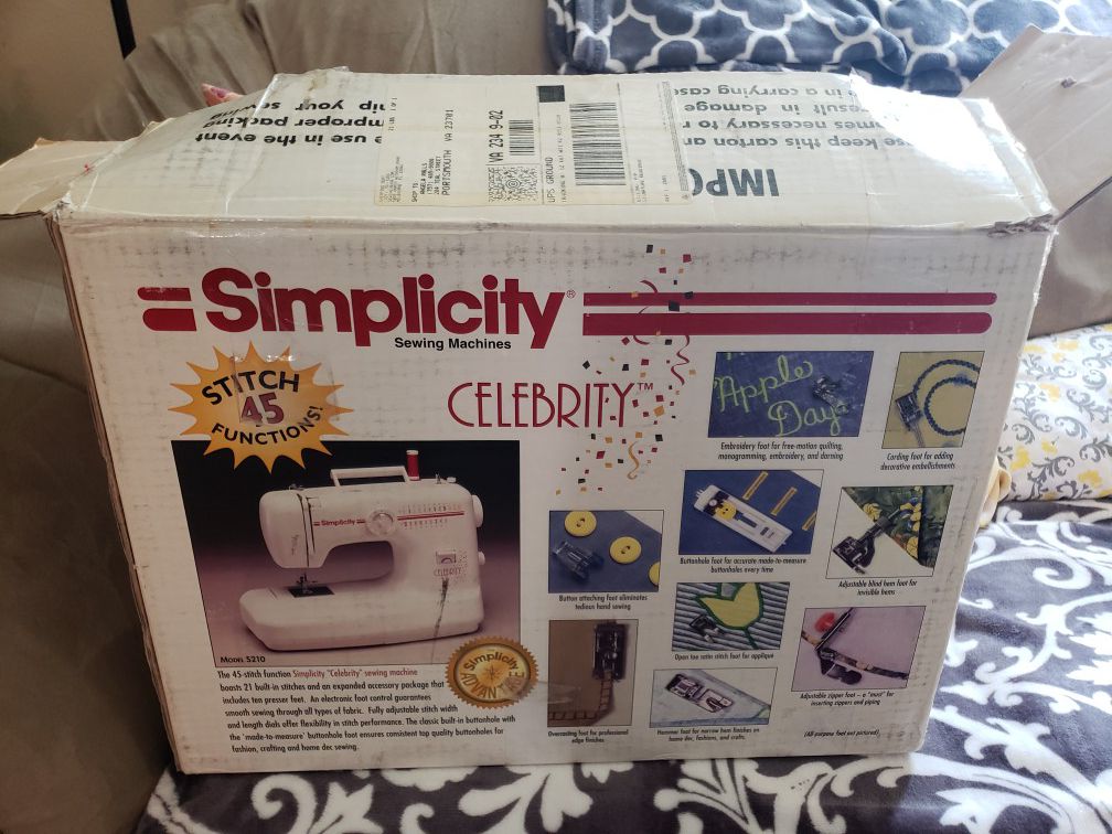 Simplicity Celebrity sewing machine