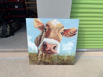 Hello Cow Canvas Wall Art, 39-1/2 in. x 39-1/2 in.