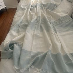 Fabric shower curtain for the bathroom. New.